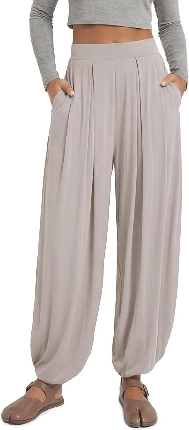 ODODOS Women's Wide Leg Pants with Pockets Lightweight Loose Draped Casual Palazzo Lounge Pajama ... | Amazon (US)