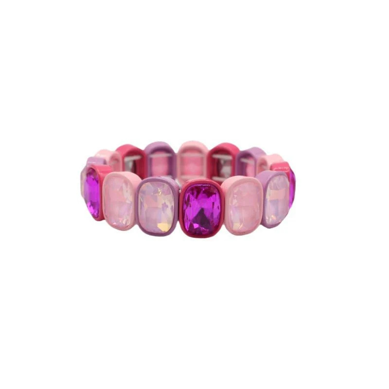 Bracelet - Candy Gem Oval Pink Multi | LINNY CO LLC