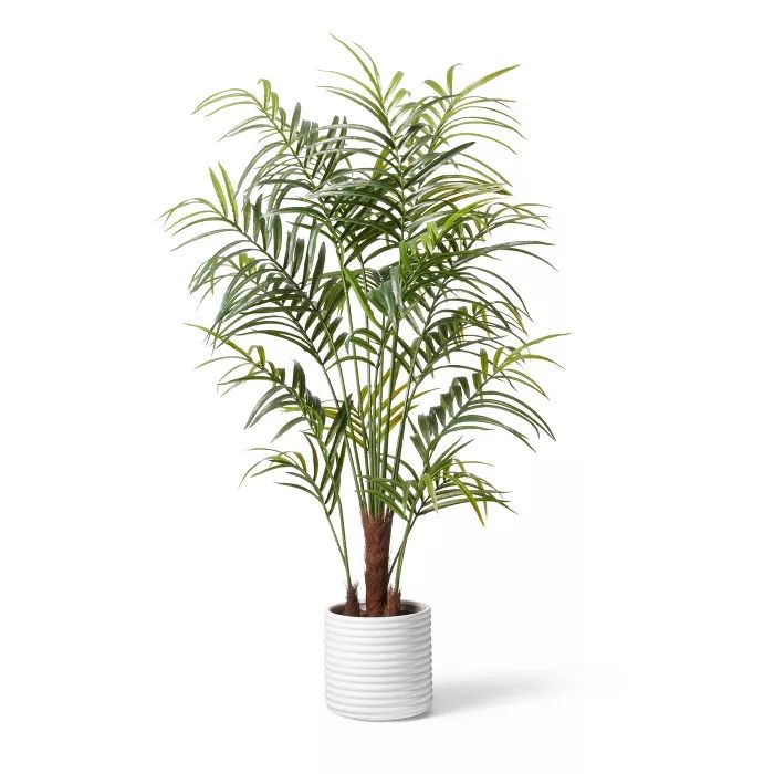 72" Faux Kentia Palm Tree in Ribbed Pot White - Hilton Carter for Target | Target