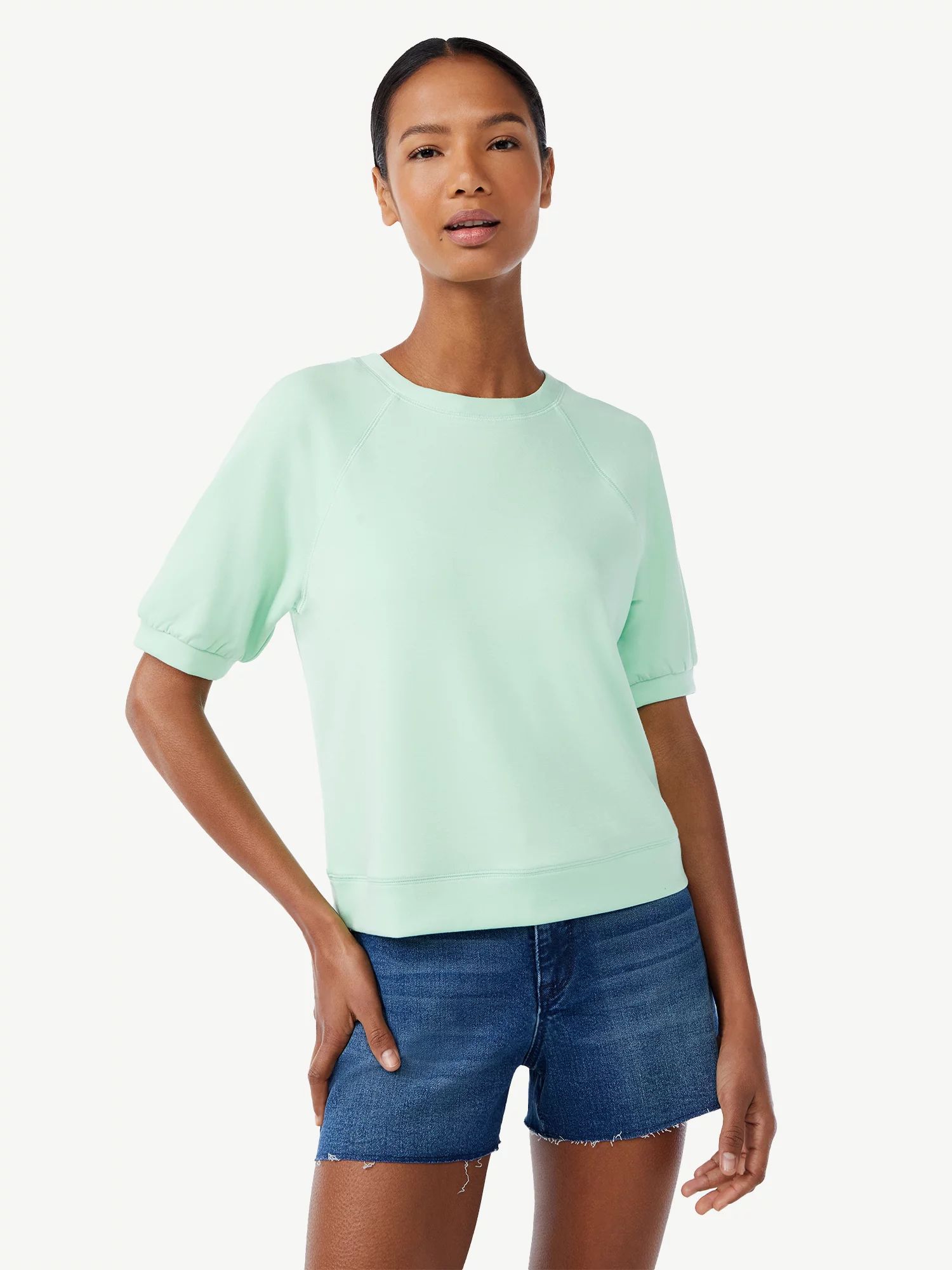 Scoop Women's Scuba Puff Sleeve Top | Walmart (US)