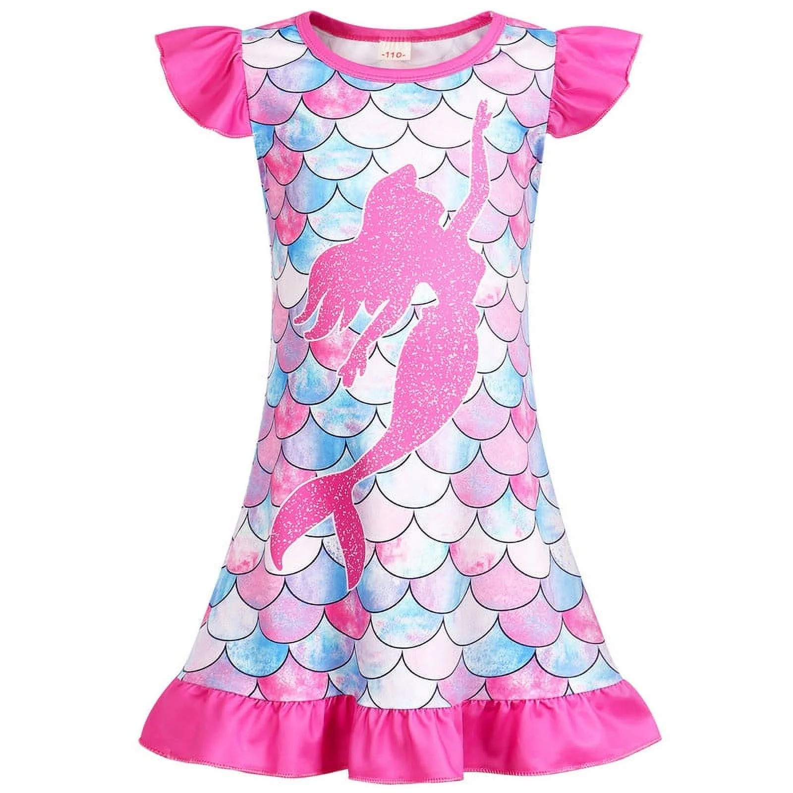 Jurebecia Girls Nightgowns Mermaid Pajamas Ariel Princess Toddler Nightgown Sleepwear Nightie for... | Walmart (US)