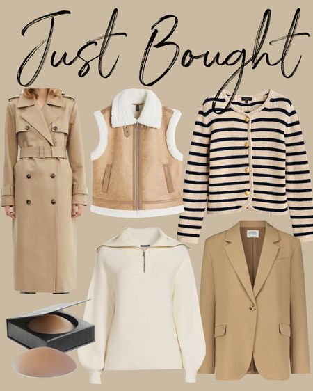 Kat Jamieson shares clothes she just bought for fall. Vest, sweater, cardigan, blazer, bra, trench coat, fall fashion, fall outfits, capsule collection, wardrobe, classic style. 

#LTKfindsunder50 #LTKSeasonal #LTKfindsunder100