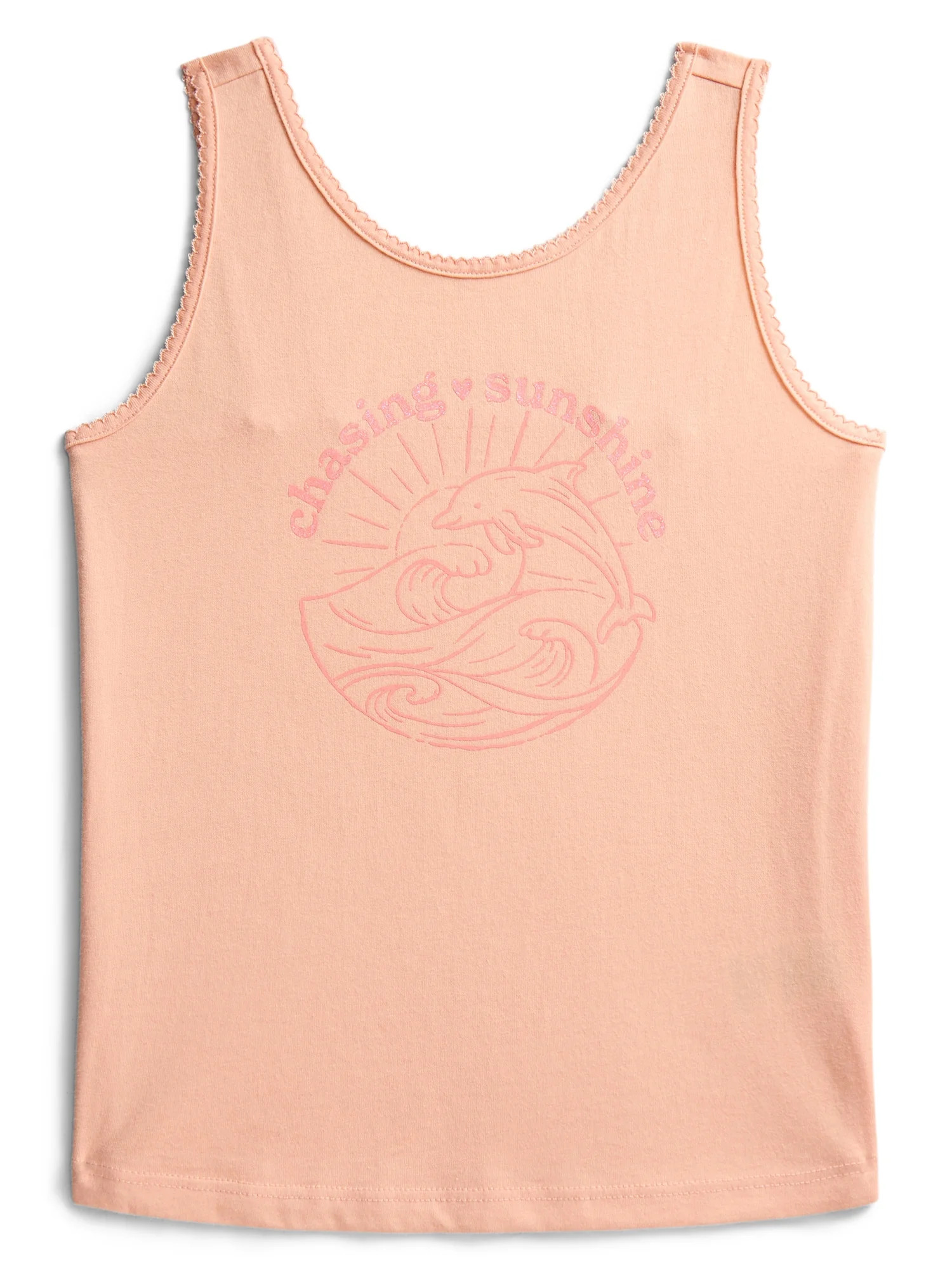 Wonder Nation Little Girls' Graphic Tank Top with Scalloped Trim, Sizes 4-10 | Walmart (US)
