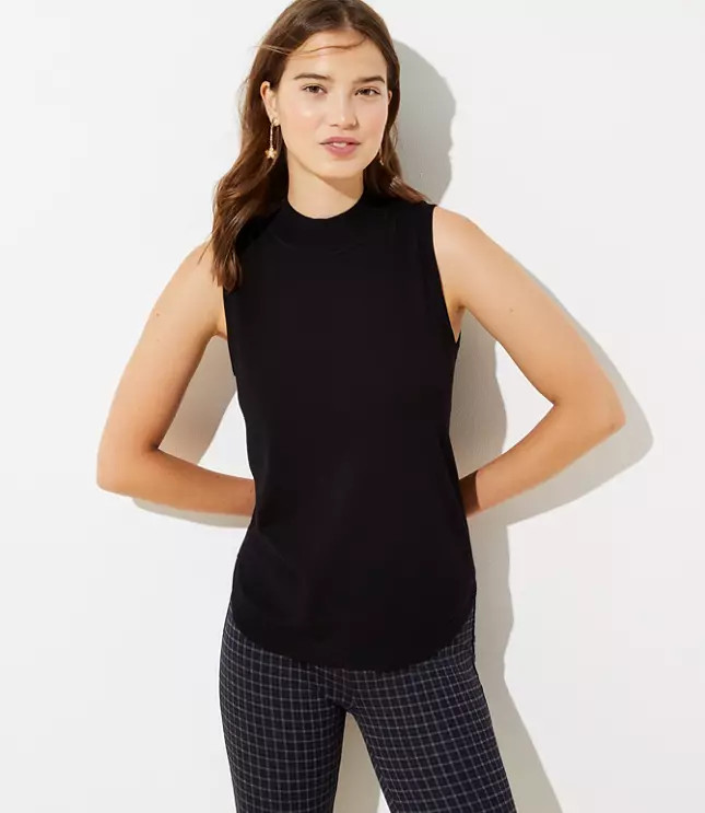 Sleeveless Mock Neck Sweater | LOFT