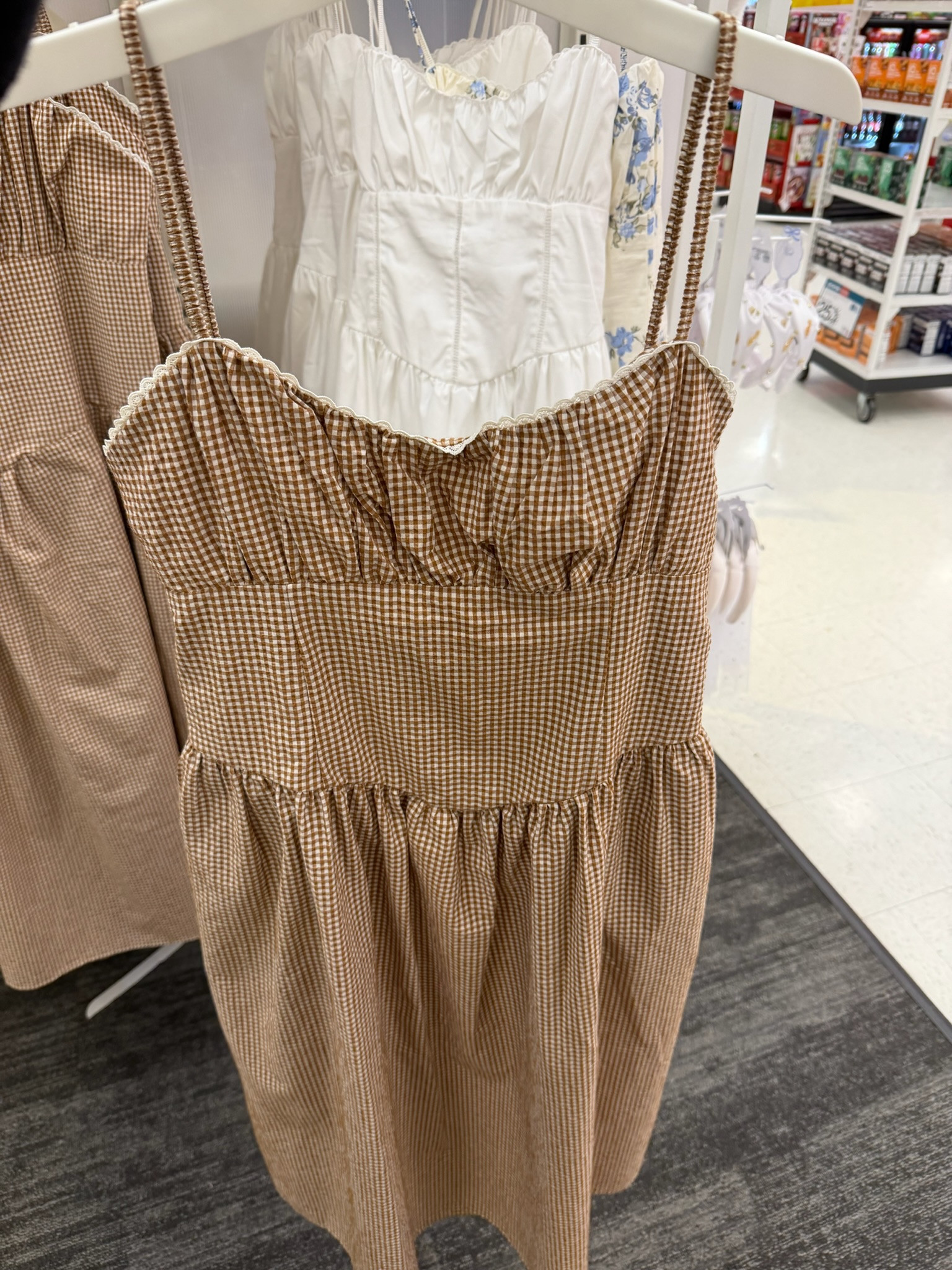 This dress is SO cute on and under $25 right now… the gingham + corset fit makes it feel way more expensive than it is. perfect for spring days, brunch, or even a casual date night!
spring outfits 2026, easter dress women, easter outfits women, date night outfits, spring dresses, vacation outfits beach, brunch outfits, target dresses, gingham dress, corset dress, affordable fashion, target style, everyday dresses 

 #LTKootd #LTKWorkwear #LTKWedding