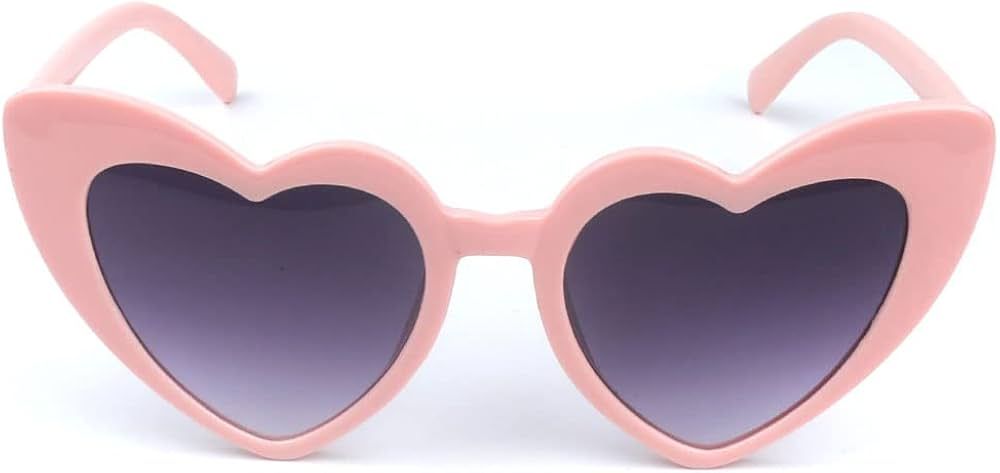 YooThink Love Heart Shaped Sunglasses for Women ,Vintage Cat Eye Mod Style Retro Glasses | Amazon (US)