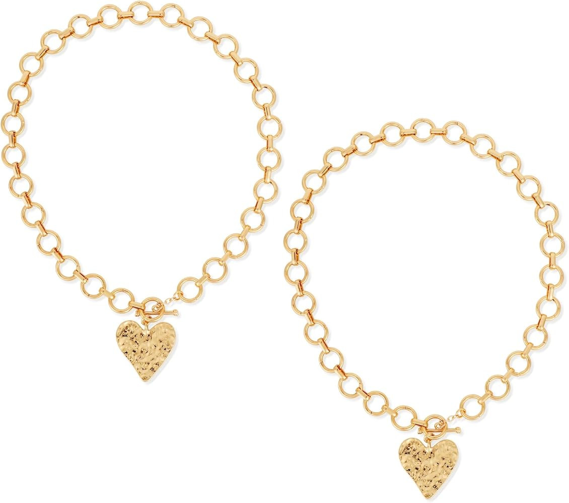 Chunky Gold Pendant Necklaces for Women, Large Statement Hammered Heart Pendant Necklace Vintage ... | Amazon (CA)