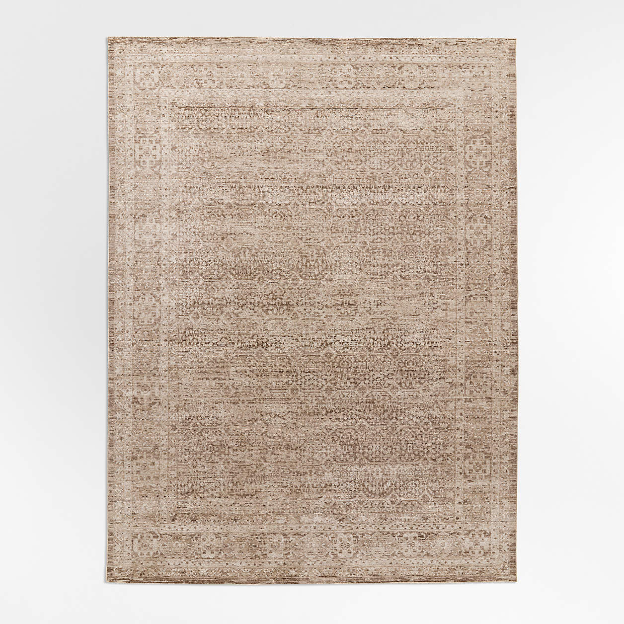 Colesbourne Wool Blend Traditional Handwoven Brown Area Rug 6'x9' | Crate & Barrel | Crate & Barrel