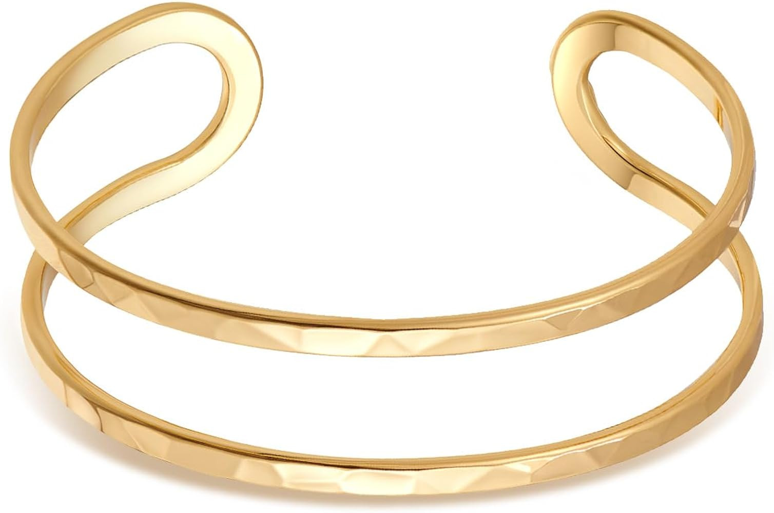 Gold Silver Cuff-Bracelets for Women Hollow Wide Open Bangle Bracelets | Amazon (US)