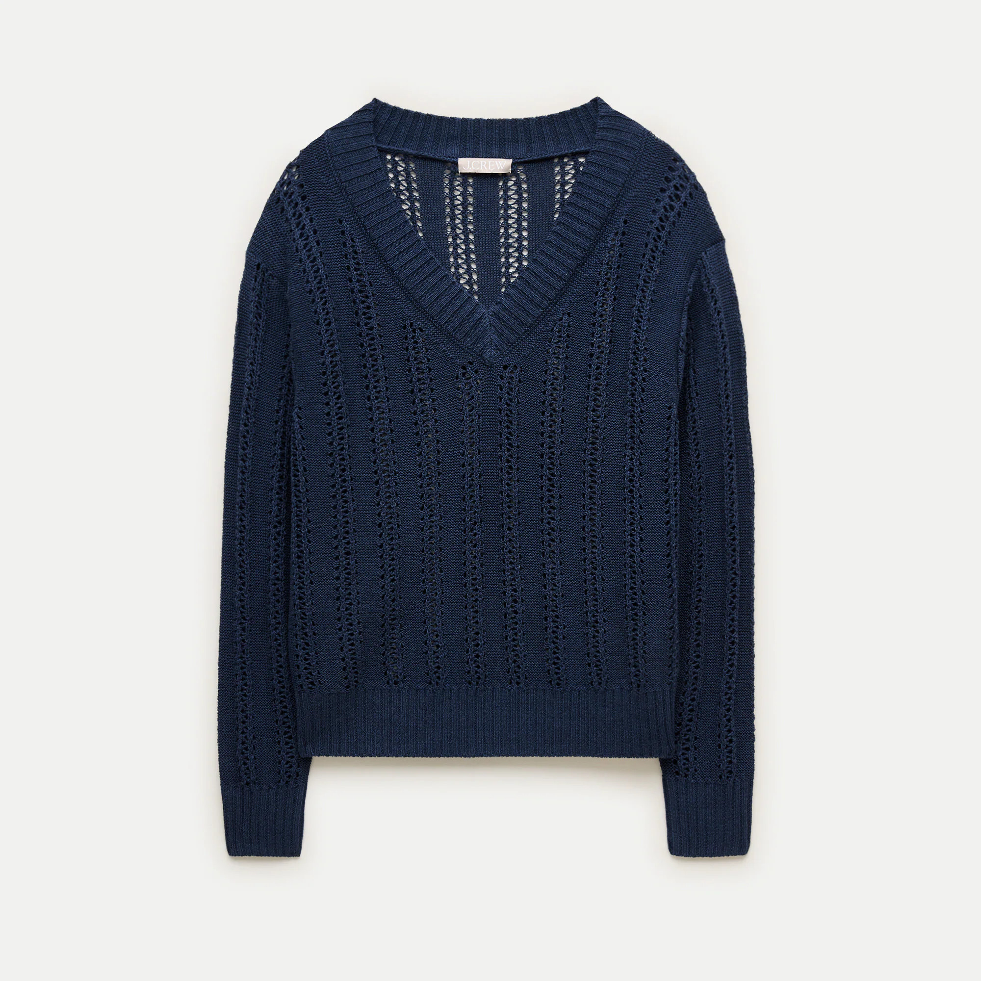 Open-knit V-neck sweater in linen blend | J. Crew US