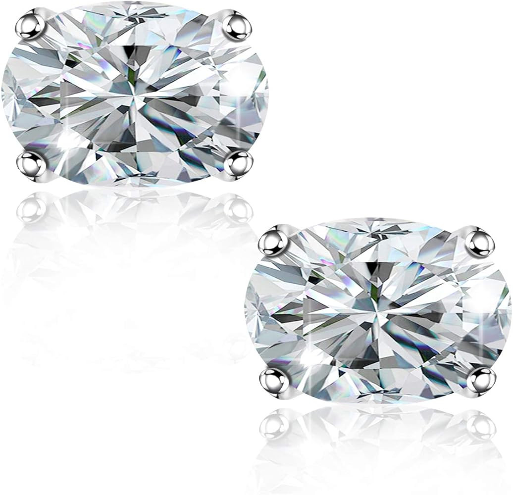 "STUNNING FLAME" Trillion-cut/Cushion-cut/Emerald-cut/Marquise-cut ... 18K White Gold Plated Ster... | Amazon (US)