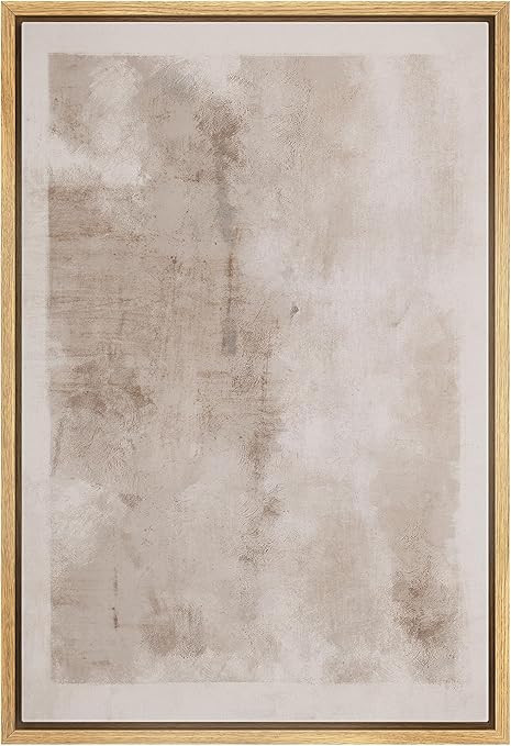 SIGNWIN Framed Canvas Print Wall Art Faded Textured Brown & White Color Blocks Abstract Illustrat... | Amazon (US)