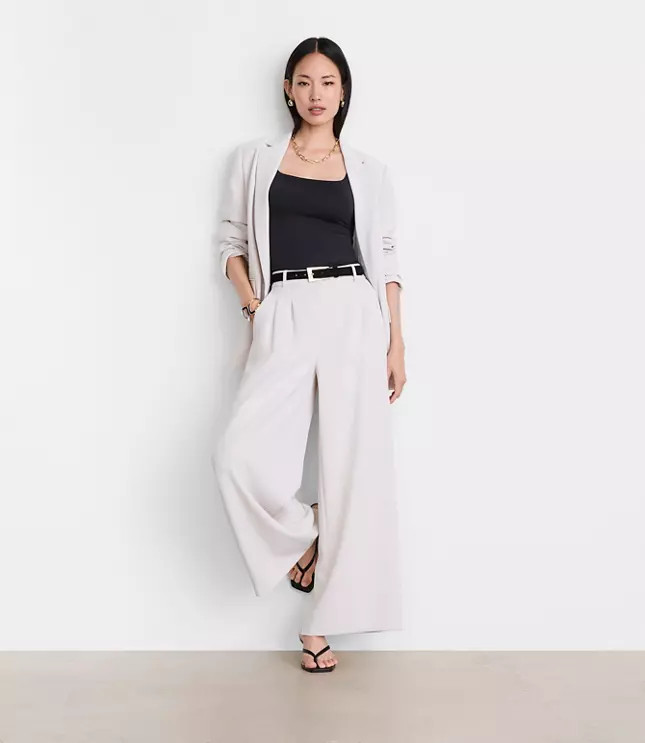 LOFT Versa Crepe Drape Palazzo Pant | LOFT