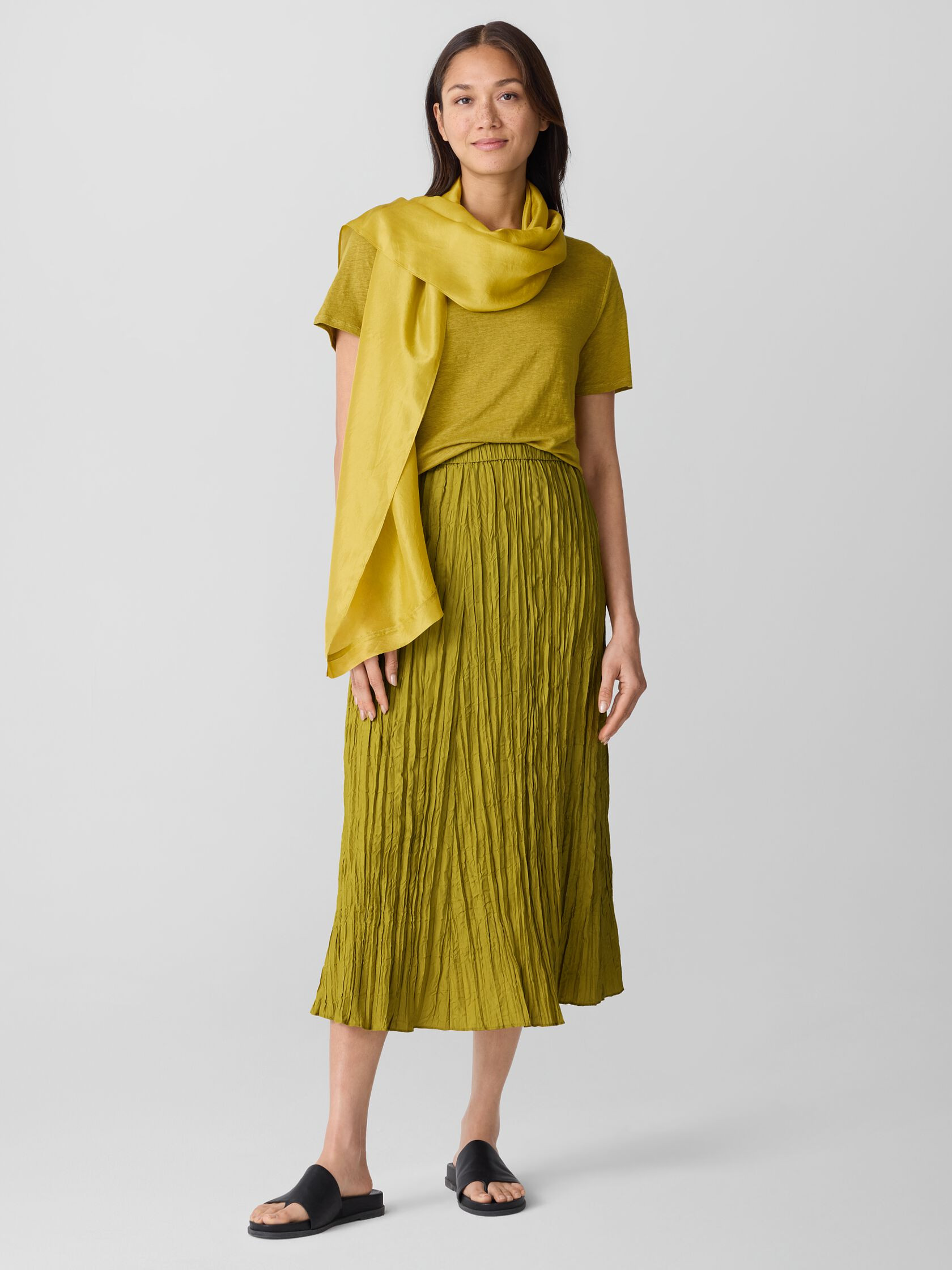 Crushed Silk Flared Skirt | Eileen Fisher