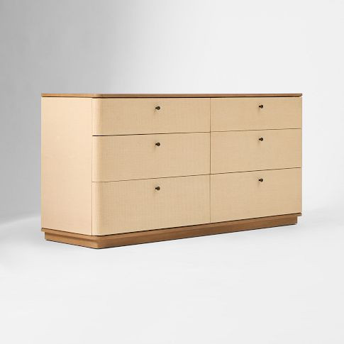 Camille Grasscloth 6-Drawer Dresser (60") | West Elm (US)
