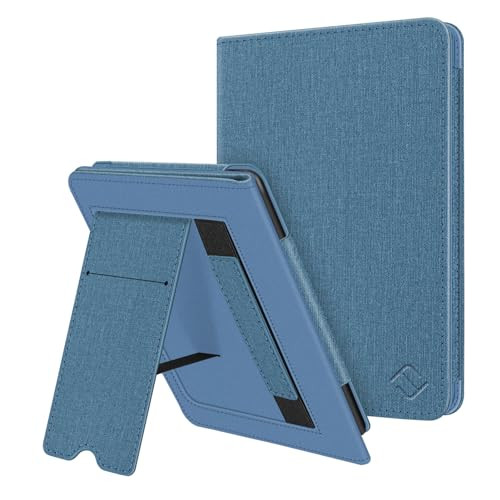 Fintie Stand Case for 6.8" Kindle Paperwhite (11th Generation-2021) and Kindle Paperwhite Signature Edition - Premium PU Leather Sleeve Cover with Card Slot and Hand Strap, Twilight Blue | Amazon (US)