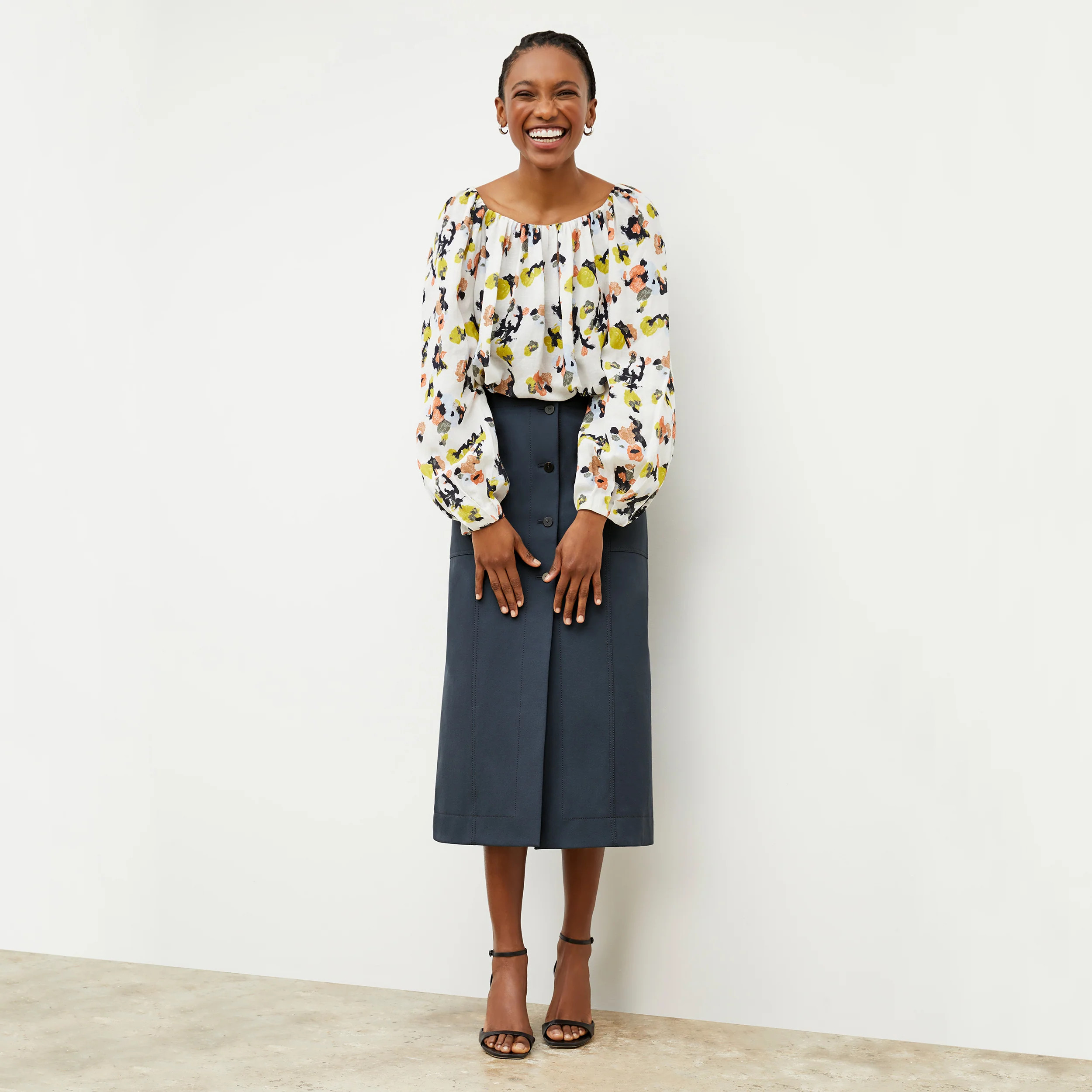 Lane Skirt - Better Than Denim :: Dusty Indigo | MM LaFleur