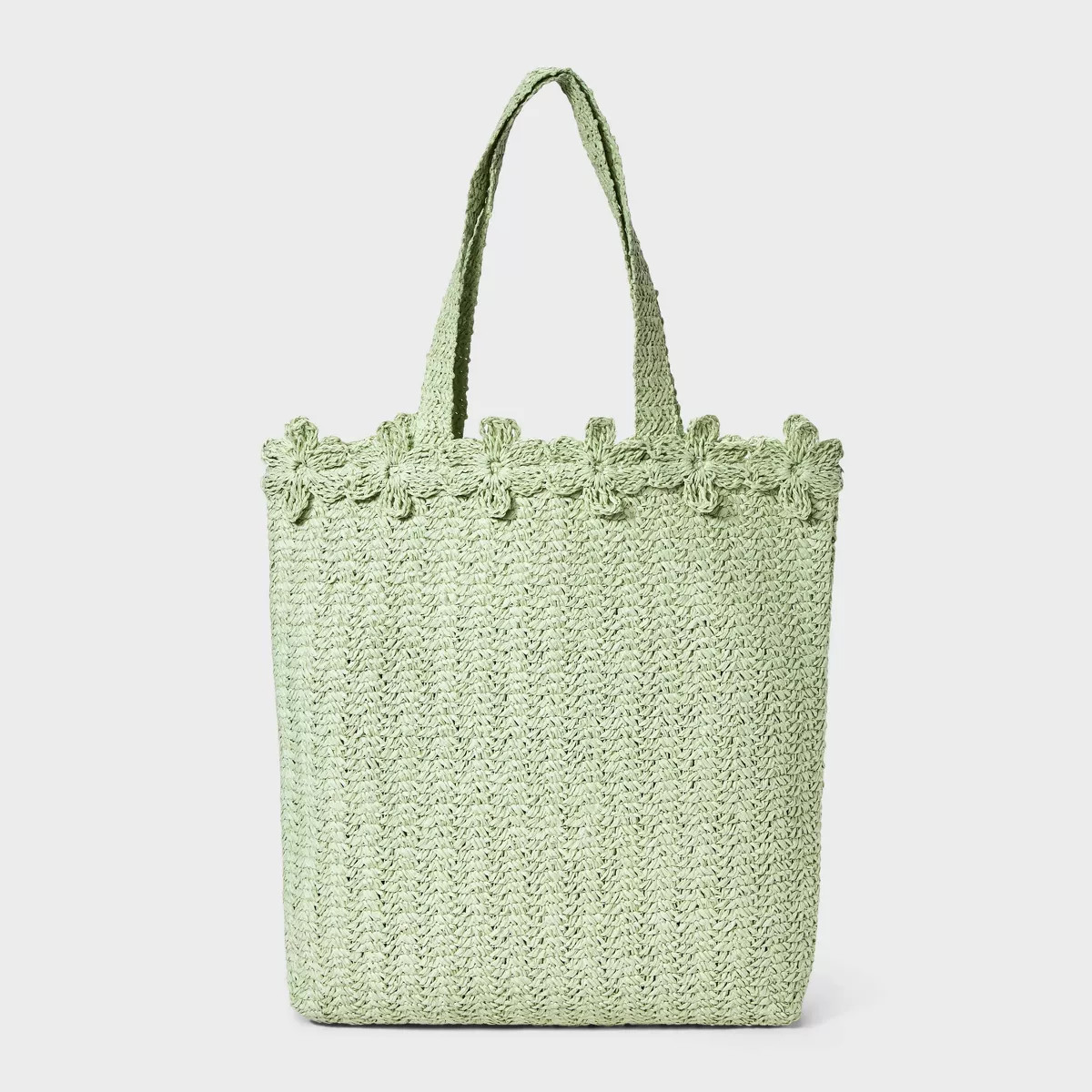 Straw Large Floral Print Tote Handbag - A New Day™ | Target