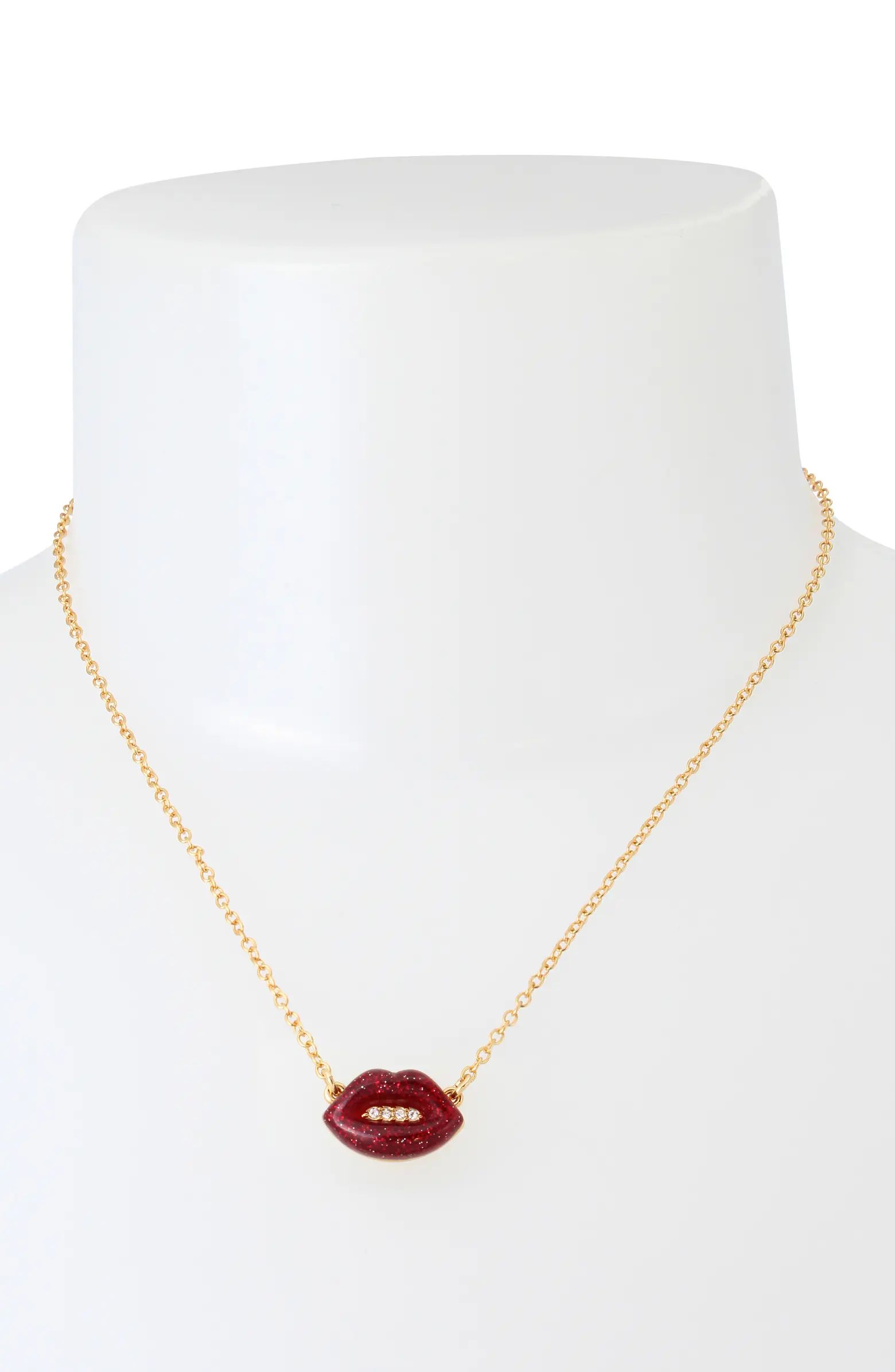 Crystal Resin Lips Pendant Necklace | Nordstrom