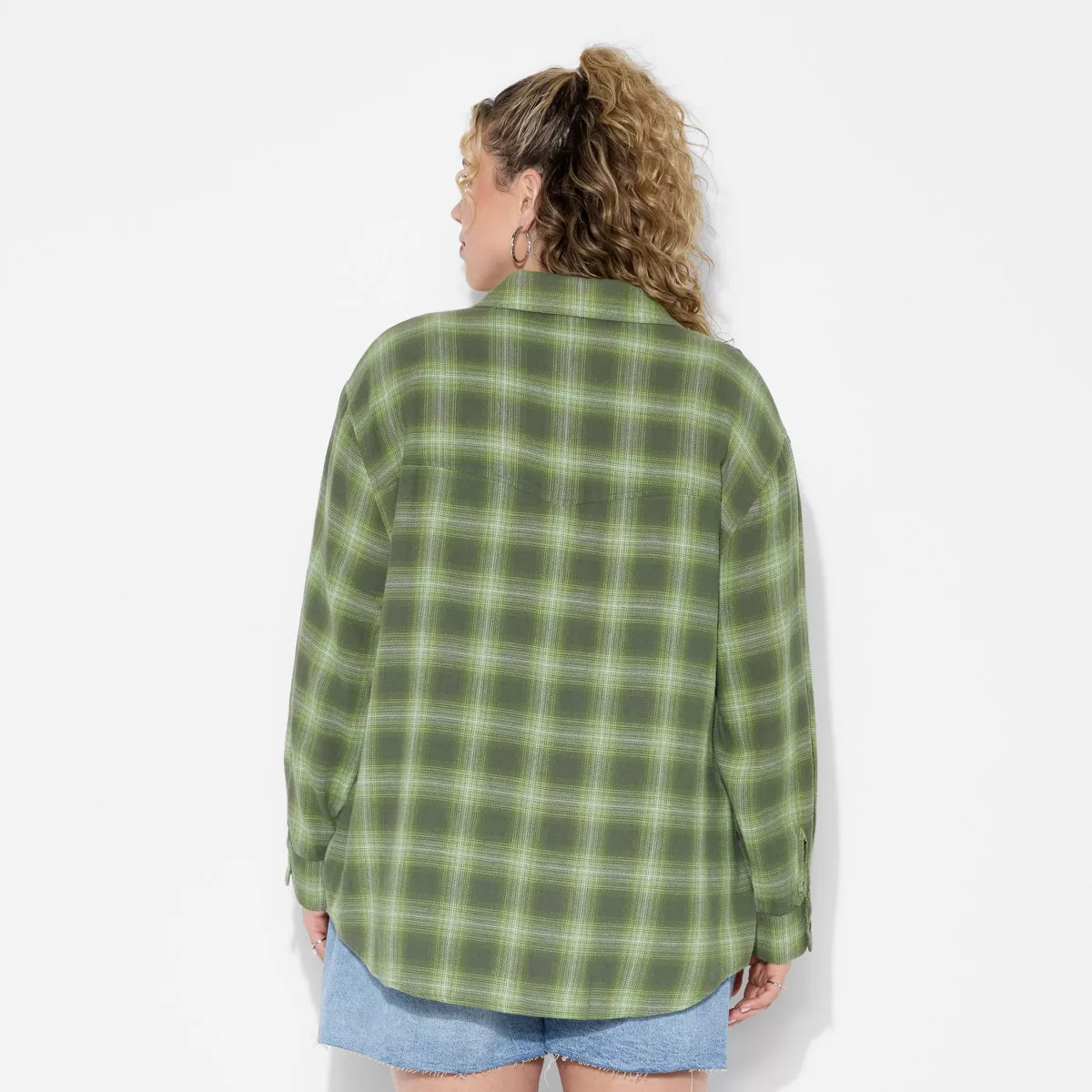 Women's Oversized Long Sleeve Collared Flannel Shirt - Wild Fable™ | Target