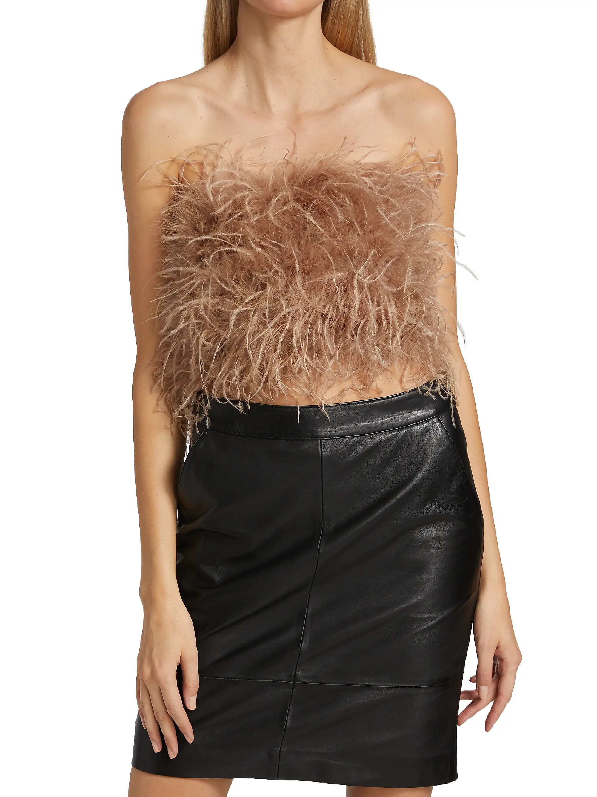 Zaina Feather Bustier Top | Saks Fifth Avenue