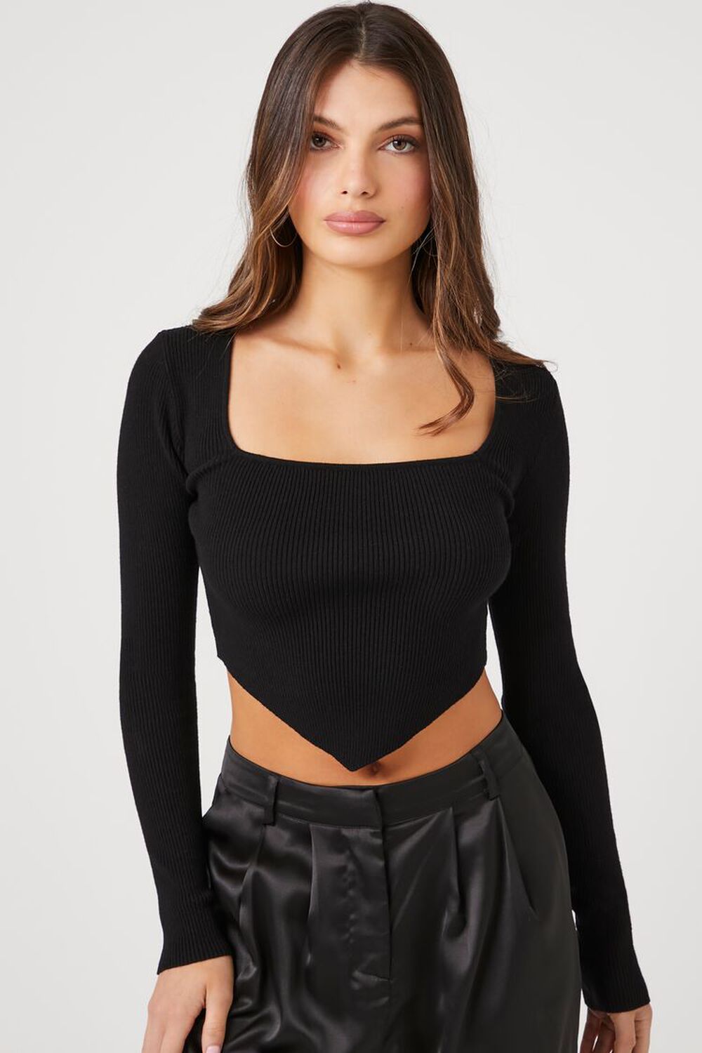 Cropped Rib-Knit Sweater | Forever 21 (US)