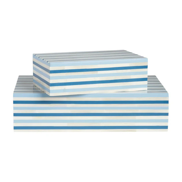 Nantucket Stripe Bone Box | Cailini Coastal