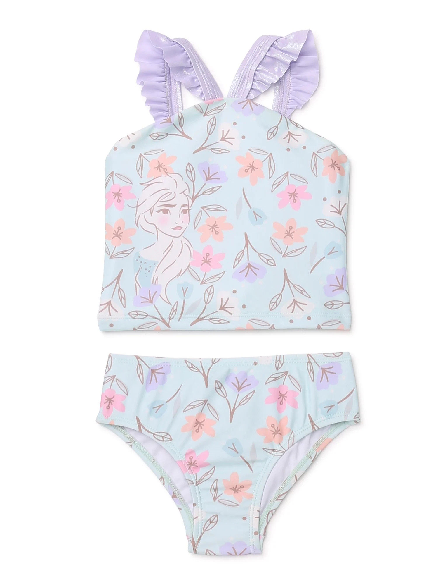 Character Toddler Girl Ruffle-Strap Tankini Swim Set, Sizes 12M-5T - Walmart.com | Walmart (US)