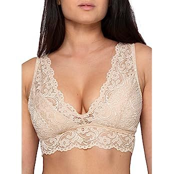 Smart & Sexy Signature Lace Deep V, Wireless Bralette for Women, available in Multi Packs | Amazon (US)