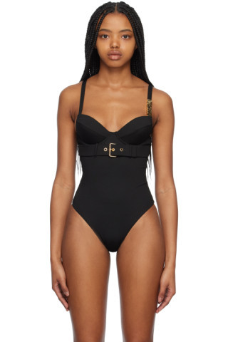Moschino - Black Buckle One-Piece Swimsuit | SSENSE