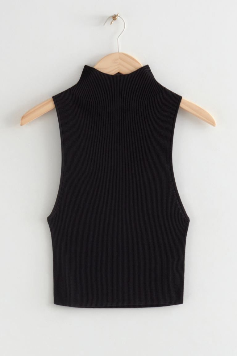 Sleeveless Knit Crop Top | H&M (UK, MY, IN, SG, PH, TW, HK)