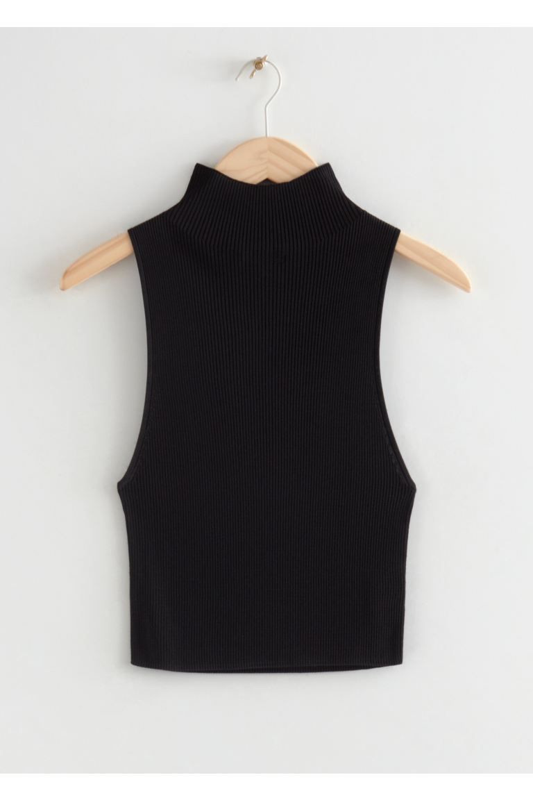 Sleeveless Knit Crop Top | H&M (UK, MY, IN, SG, PH, TW, HK)