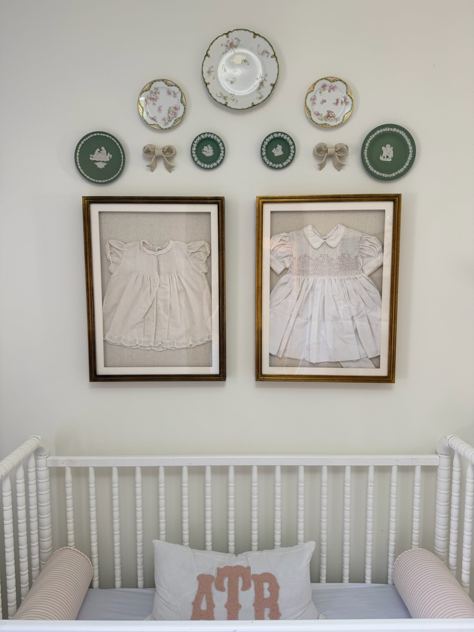 Shadow box frames for framing vintage bay outfits for #babynursery. Monogrammed pillow, crib, and plate of wall 

#southernstyle #TheSouthernSource #Amazon 

 #LTKdayinmylife #LTKHome #LTKBaby