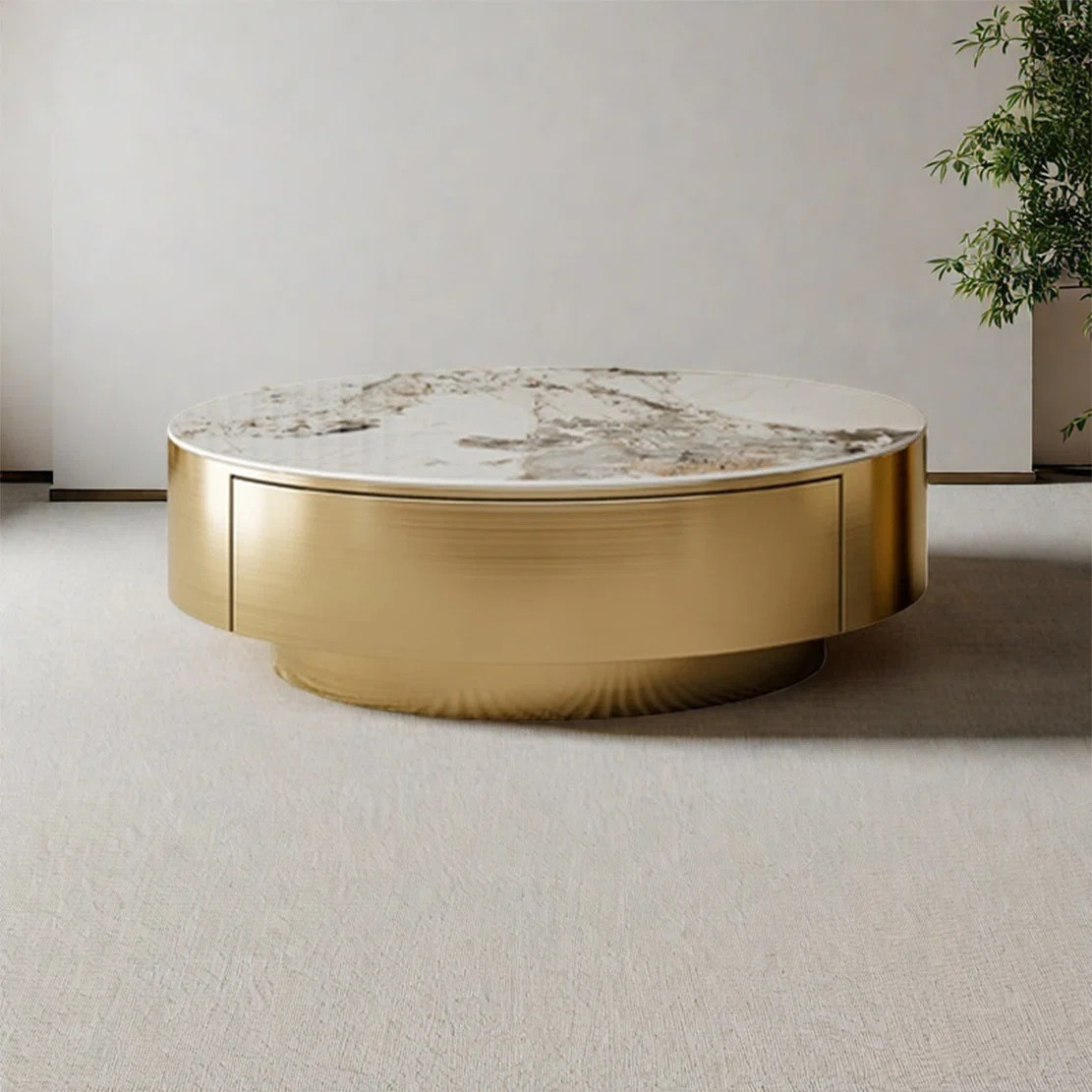 Light luxury round rock table | Wayfair North America