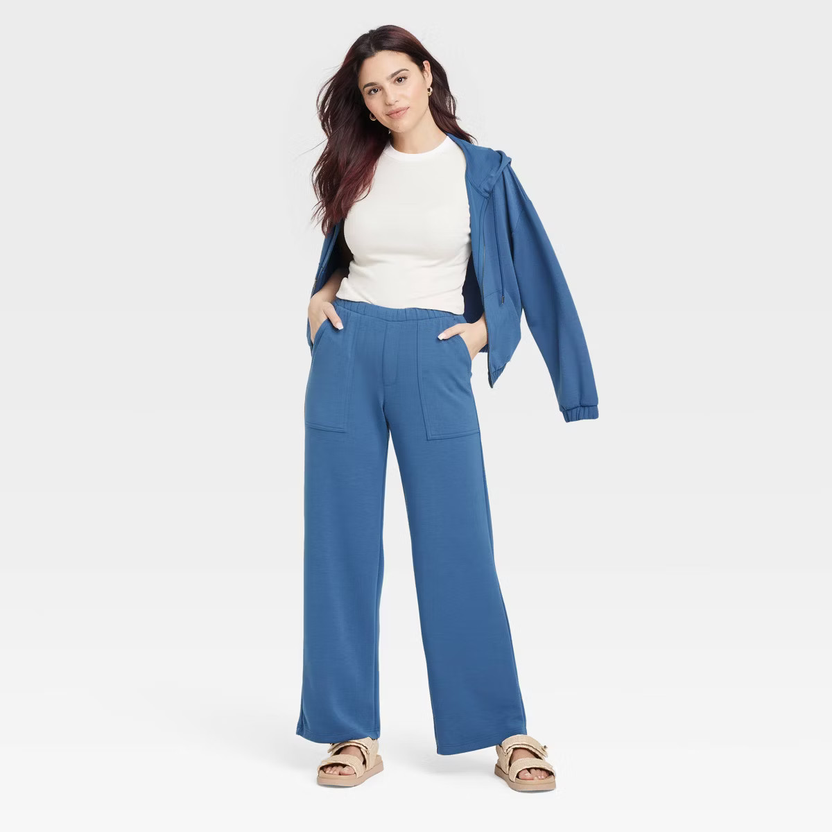 Women's Mid-Rise Sandwash Pull-On Knit Leisure Utility Pants - A New Day™ | Target