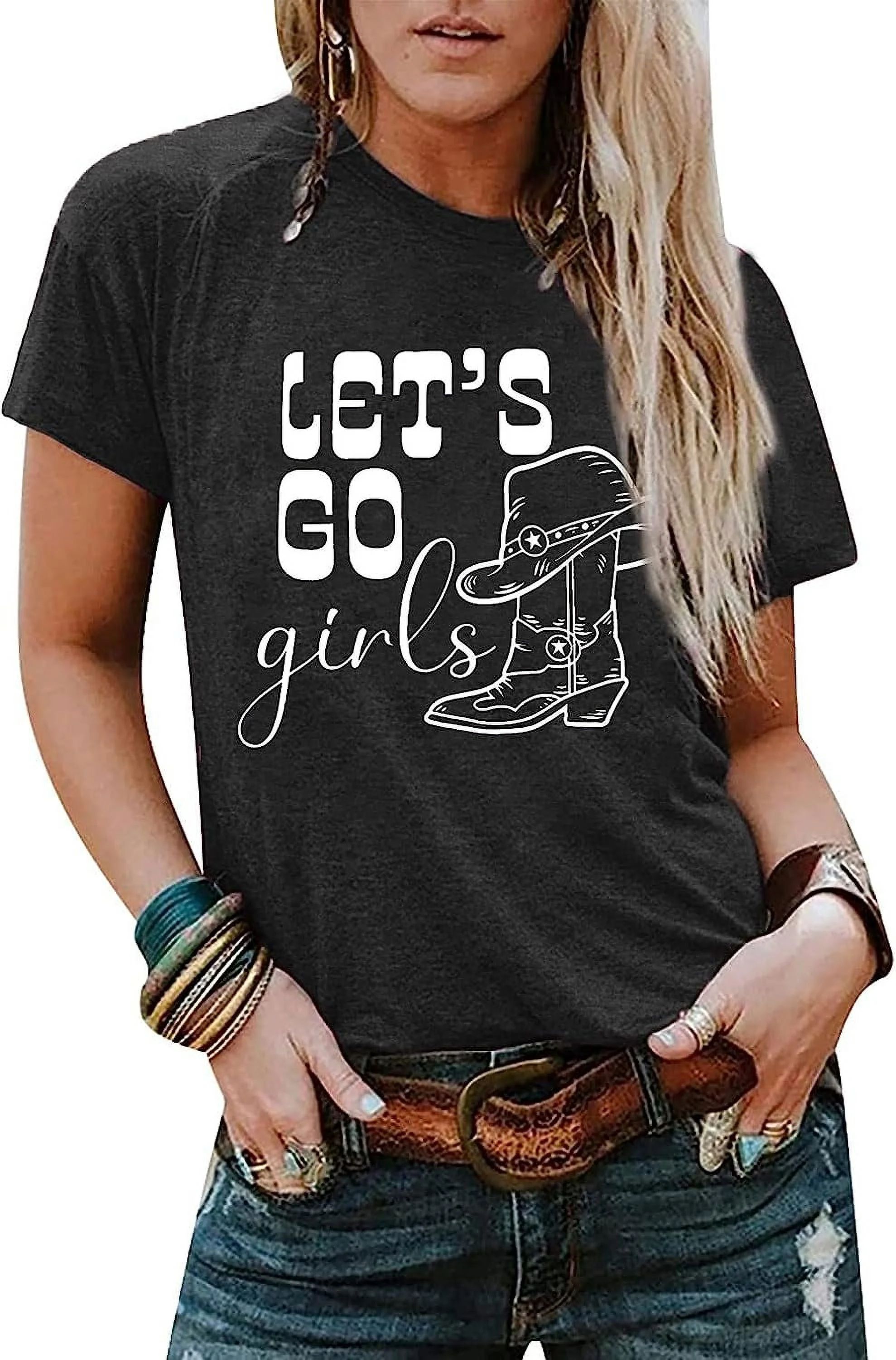 Lets Go Girls Shirt Women Concert Outfit Country Music Tshirt Bridal Bachelorette Party Shirt Gir... | Walmart (US)