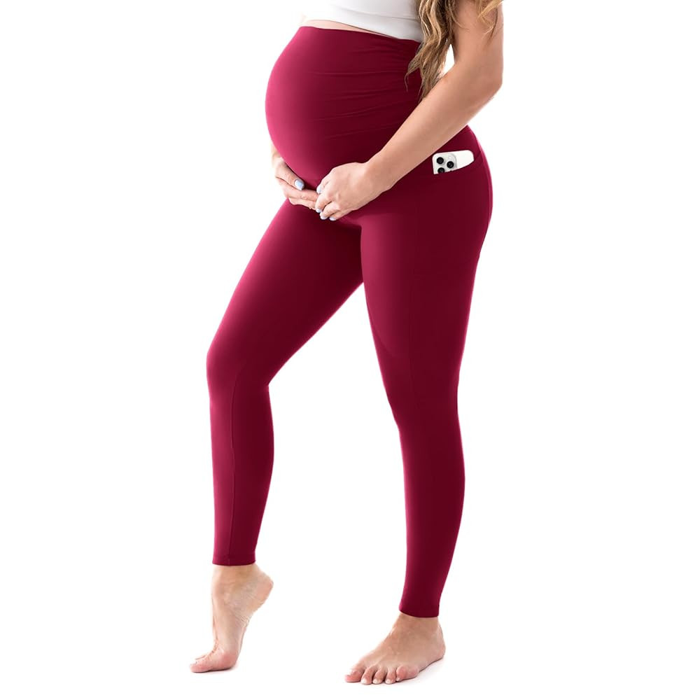 Walifrey Women's Maternity Leggings with Pockets Over The Belly,Pregnancy Yoga Pants Activewear W... | Amazon (US)