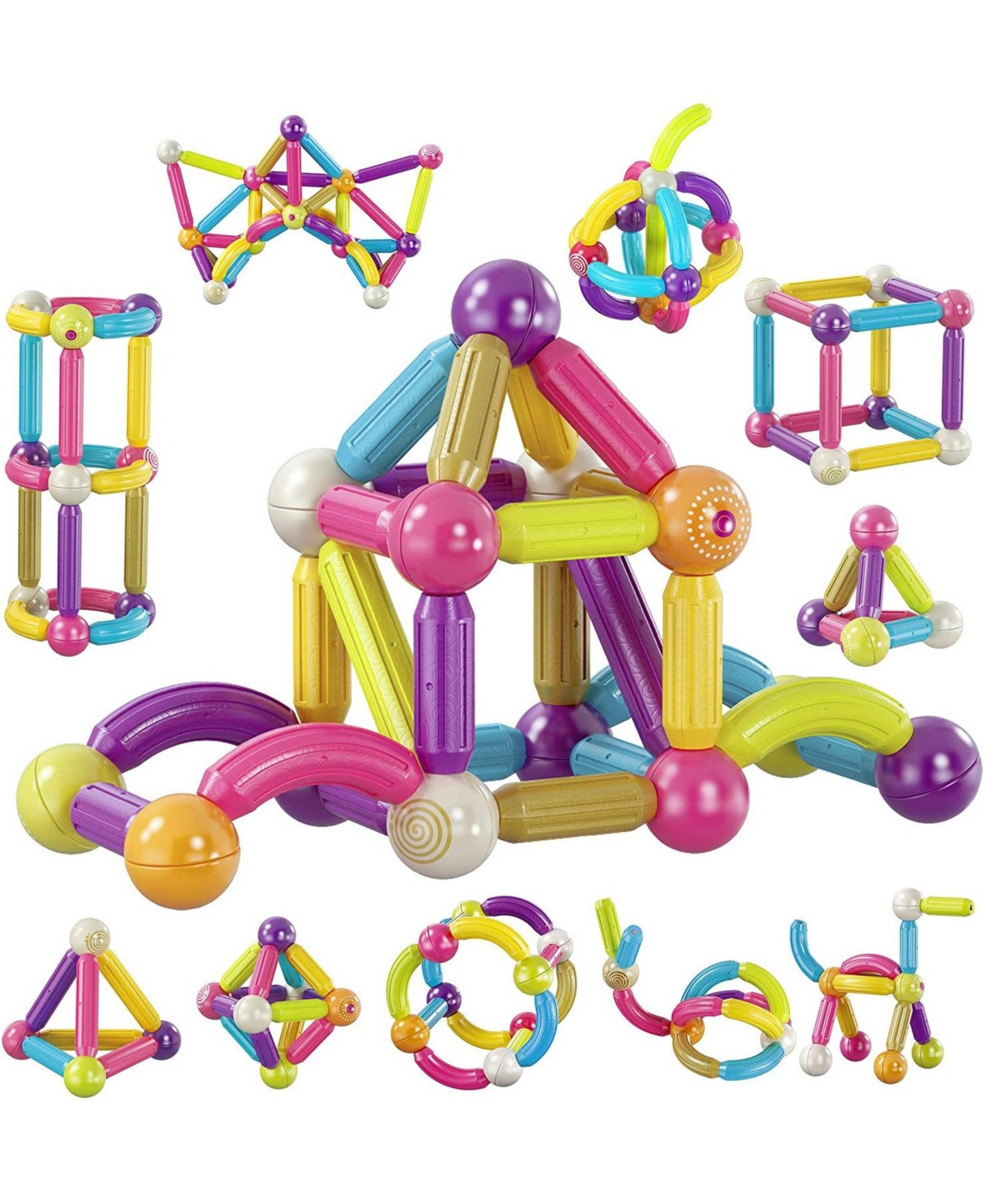 Contixo -Kids Toy Magnetic Stix Stick -68 Pcs 3D Building Blocks Stem Construction - Multi | Macy's