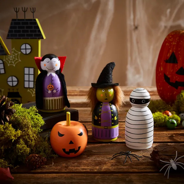 Set of 4 Wooden Halloween Characters | Dunelm