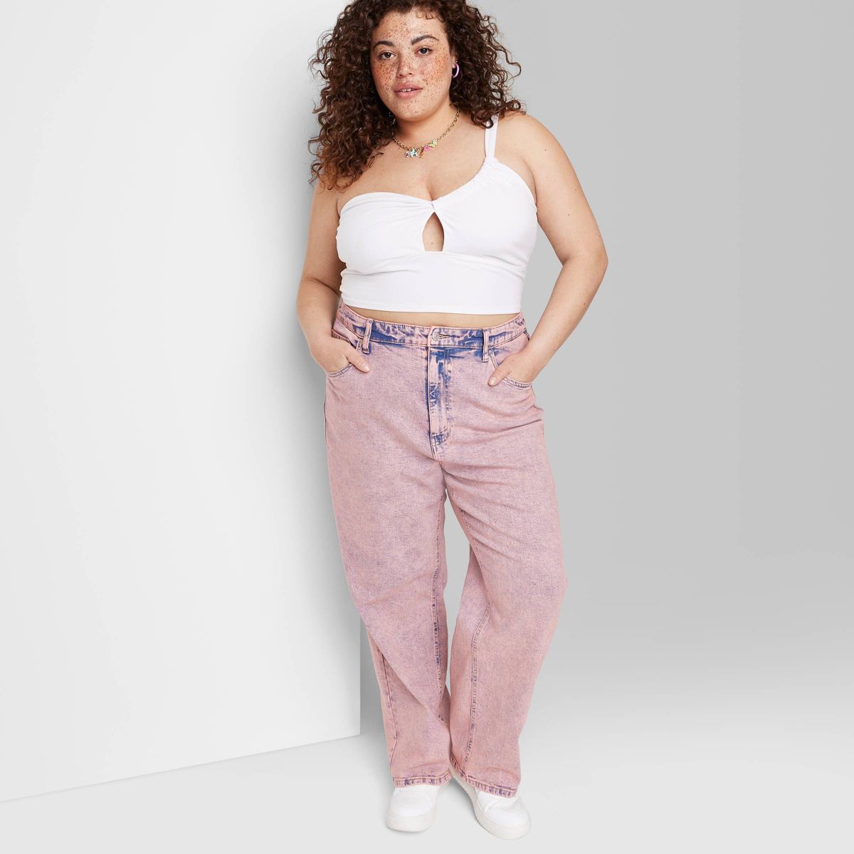 Women's High-Rise 90's Relaxed Straight Jeans - Wild Fable™ Pink Wash | Target