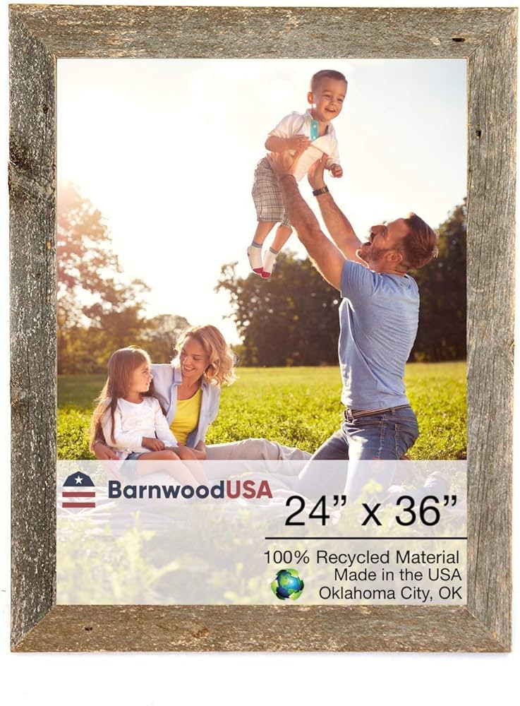 BARNWOODUSA | Farmhouse 24x36 Picture Frame | 1 1/2 inch Molding | 100% Reclaimed Wood | Rustic |... | Amazon (US)