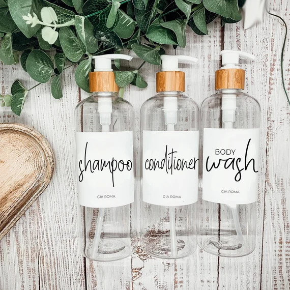 Shampoo Dispenser  Refill Jar Soap Dispenser Clear 16 oz | Etsy | Etsy (US)