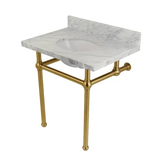 Templeton Marble Oval Console Bathroom Sink with Overflow | Wayfair North America