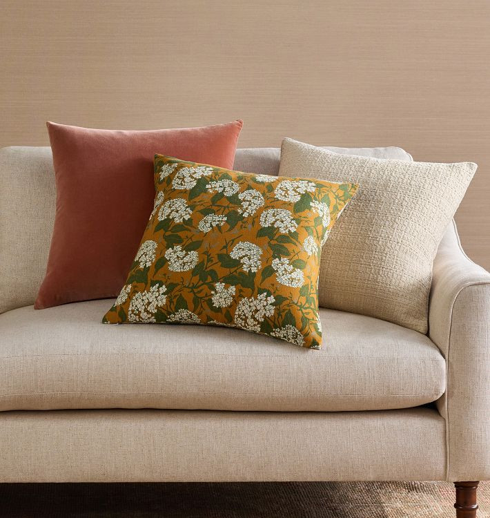 Hydrangea Pillow Cover - Sunlit Wheat 20" x 20" | Rejuvenation