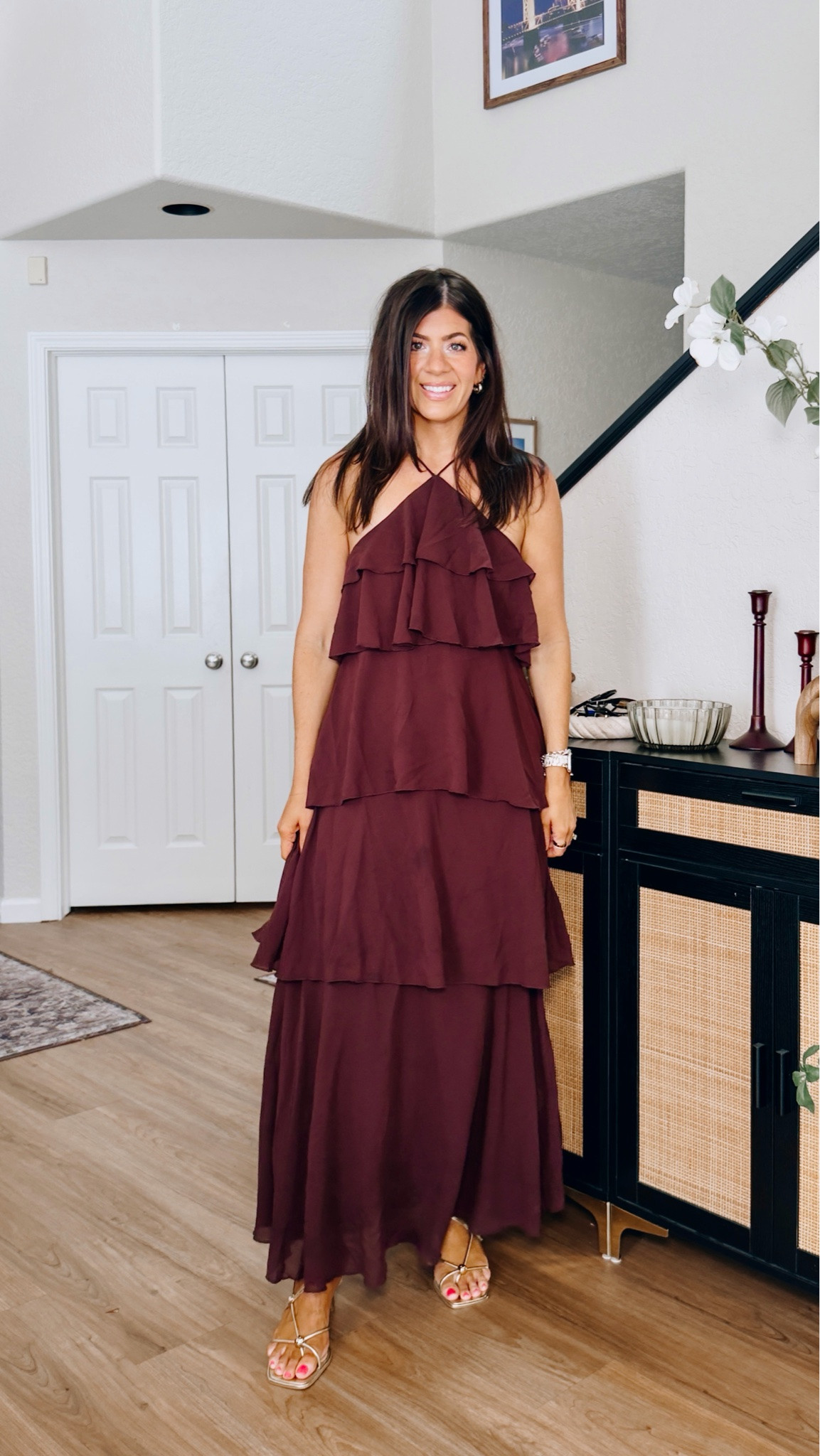 In a medium ruffle wedding guest dress

#LTKTall #LTKMidsize #LTKWedding