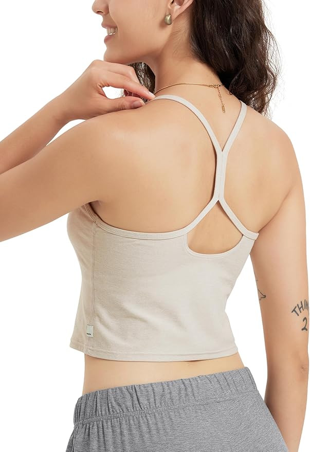 ODODOS Women's Slim Racerback Cropped Tank – odSTRATUM Tech Sports Bra, Ultra Soft UPF 50+ Cami... | Amazon (US)