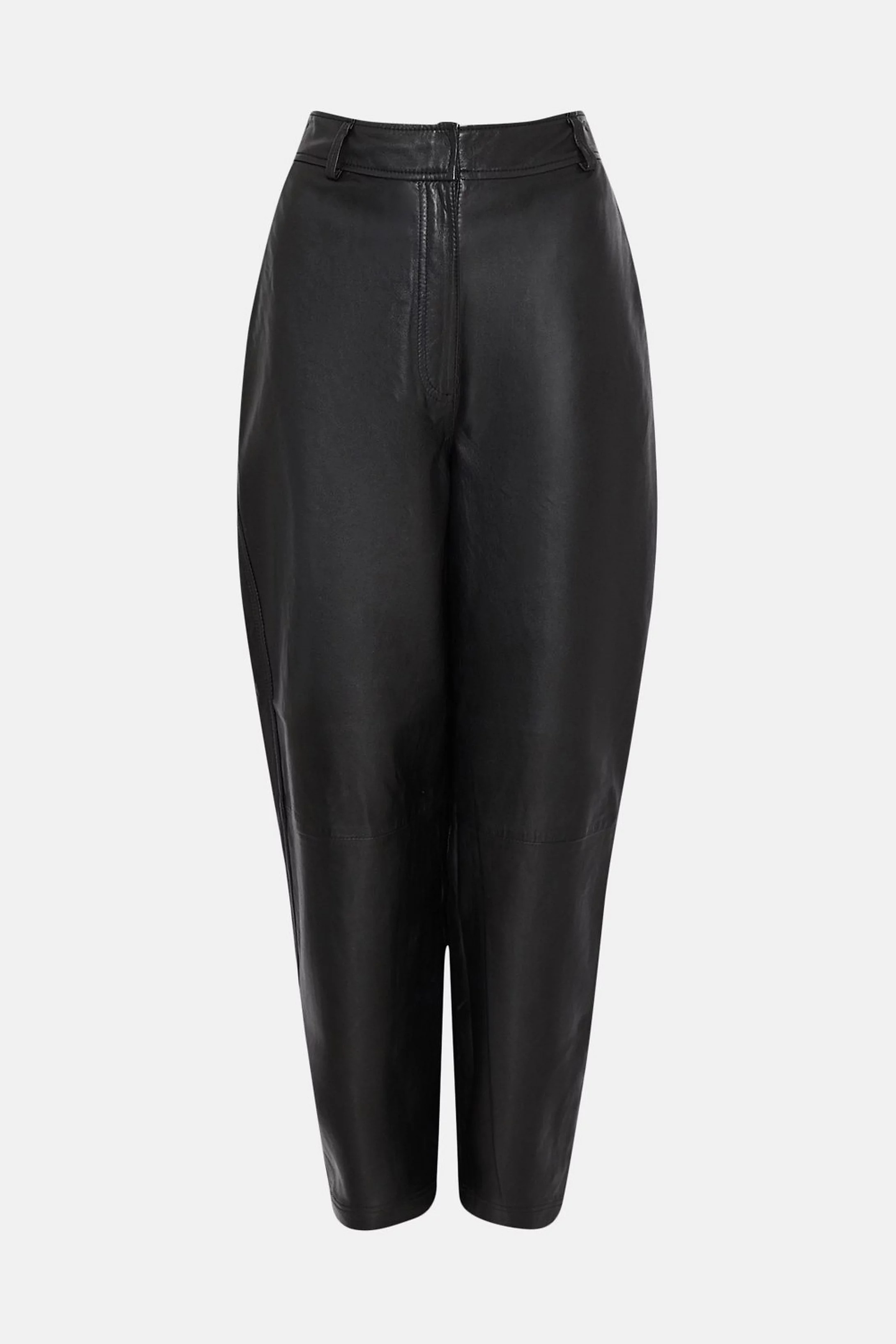 Real Leather Barrel Leg Trouser | Warehouse UK & IE
