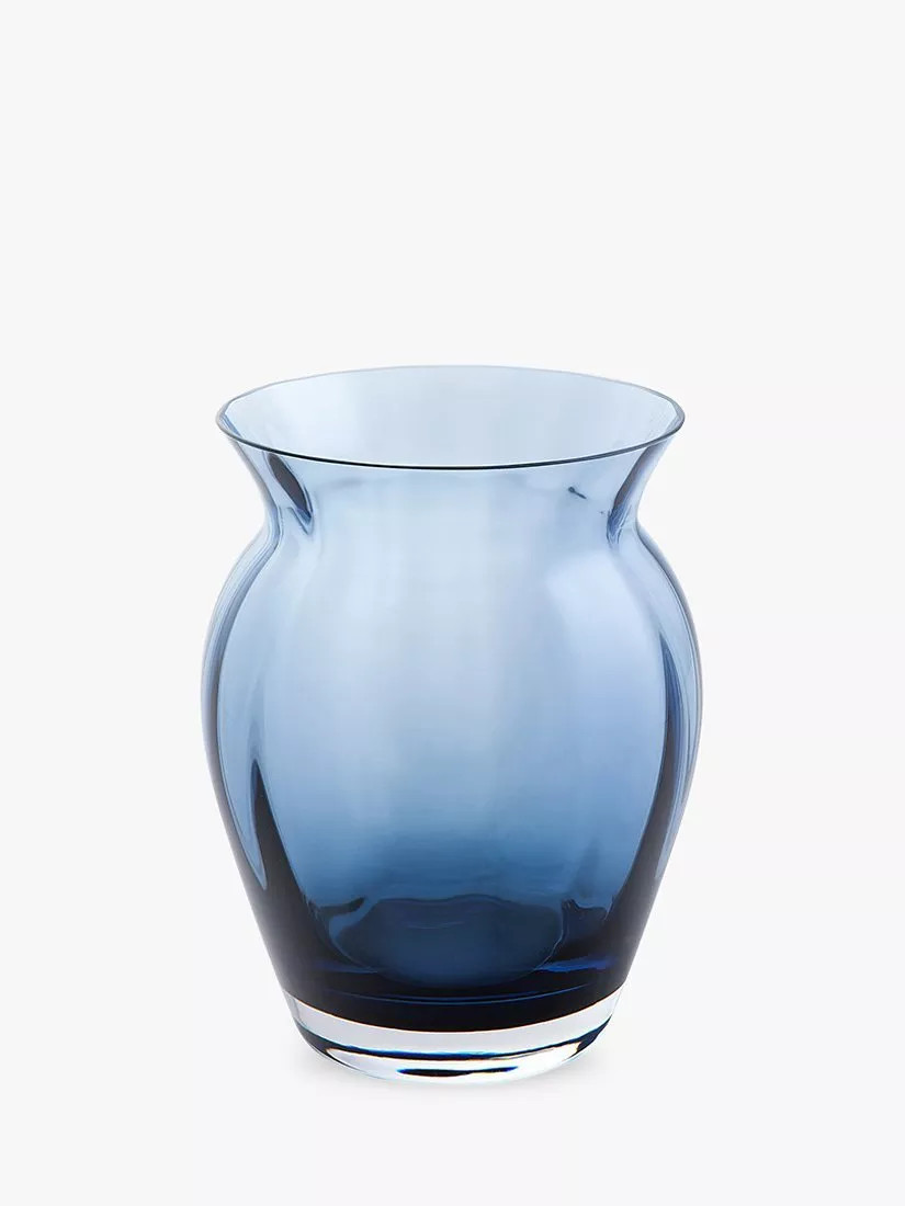 Dartington Crystal Florabundance Tulip Vase, H18.5cm, Ink Blue | John Lewis (UK)