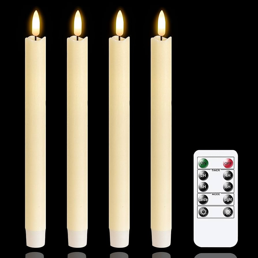 LED Flameless Taper Candles with Remote Timer,Ivory Battery Operated Flickering Window Candles,Pa... | Amazon (CA)