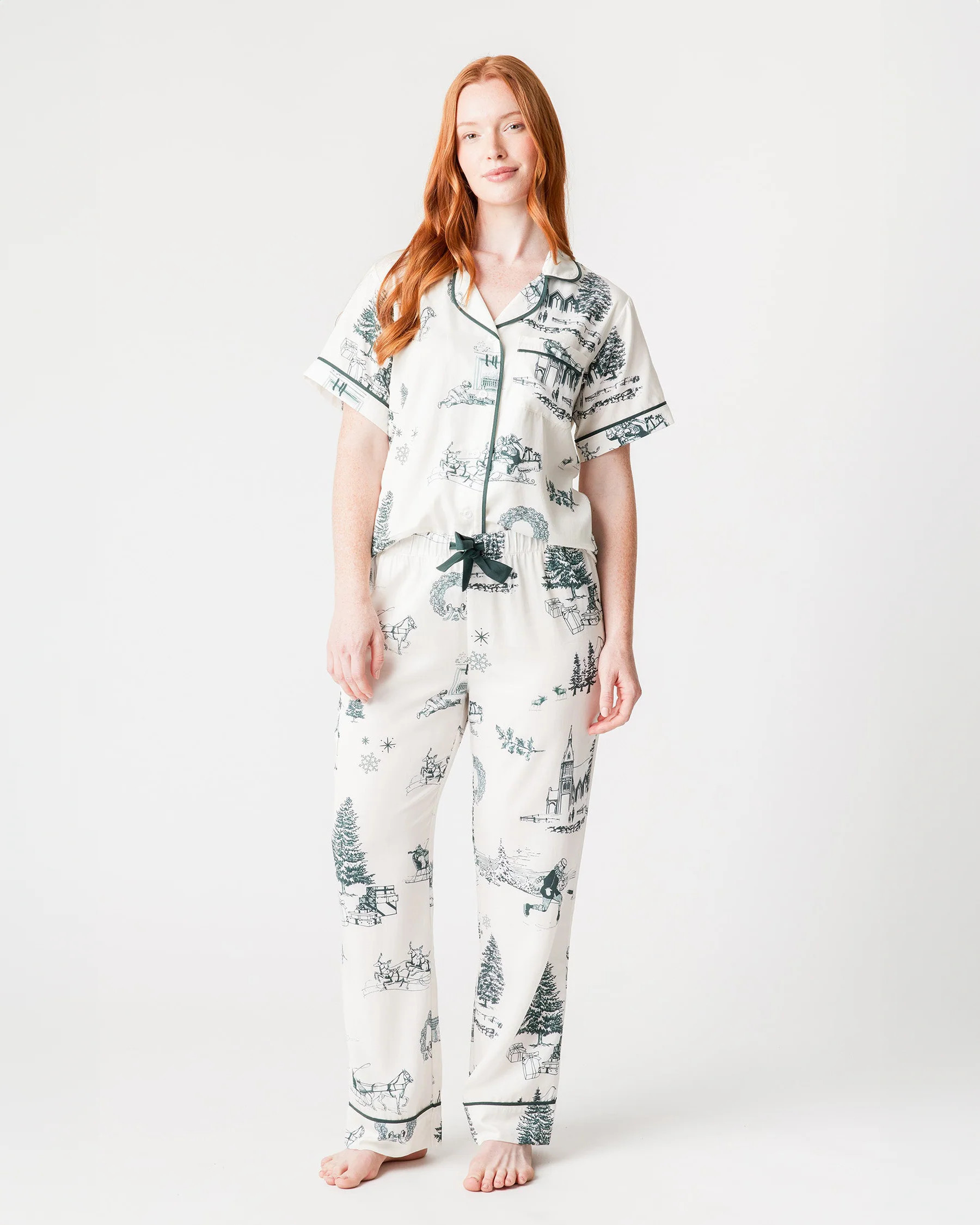 Holiday Toile Pajama Pants Set | Colorful Prints, Wallpaper, Pajamas, Home Decor, & More | Katie Kime Inc